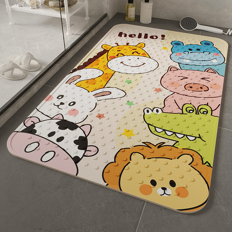 Cartoon-Themed Bath Mat Bowlift