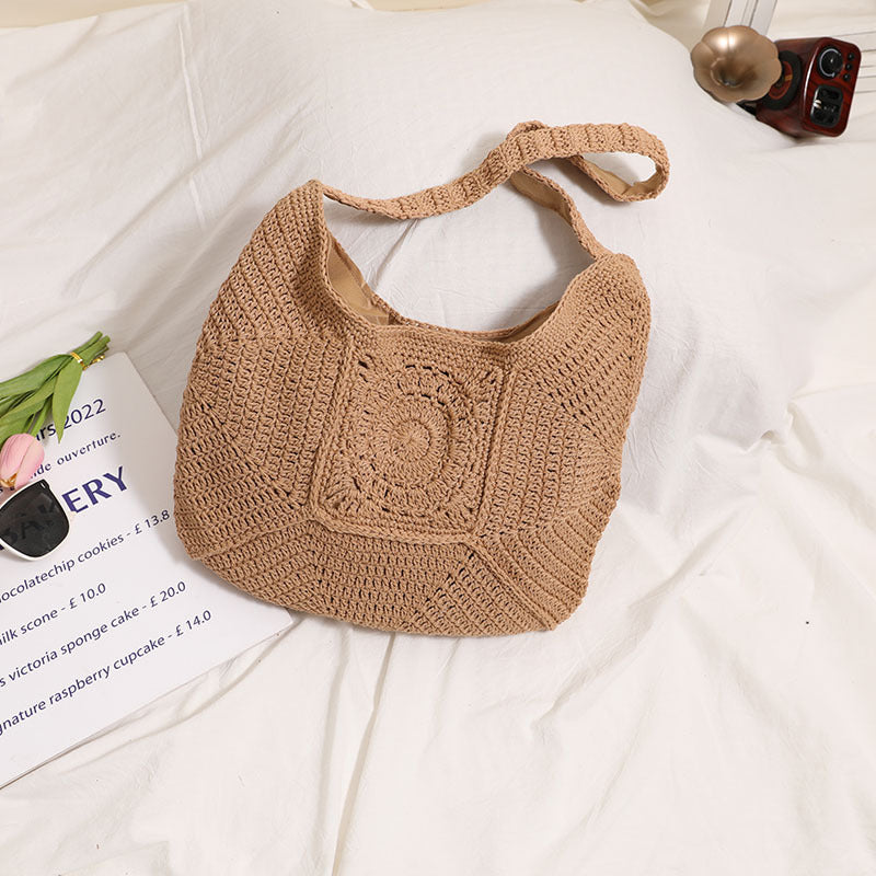 Hand-knotted Tote Bag in Modern Macramé Style Bowlift