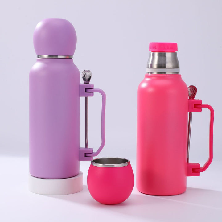 Women practical insulated bottle with integrated tea strainer Bowlift