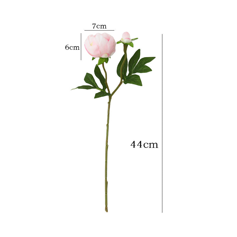 Realistic silk peony stem with buds and flexible long stem Bowlift