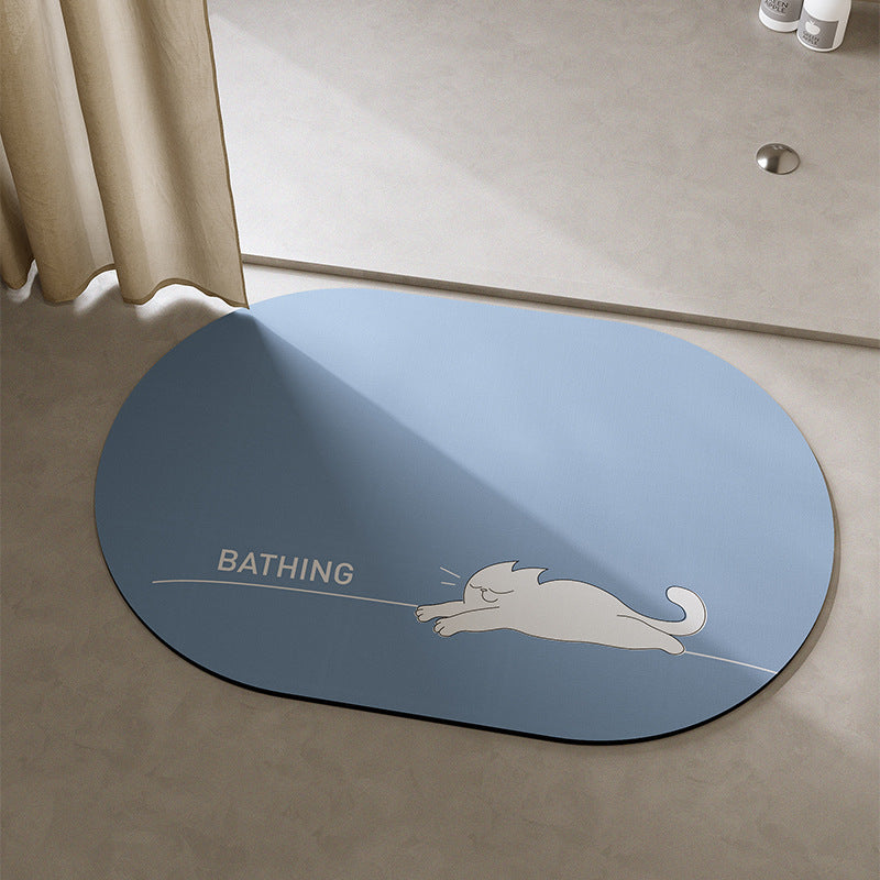 Playful Cat-Themed Bath Mat Bowlift
