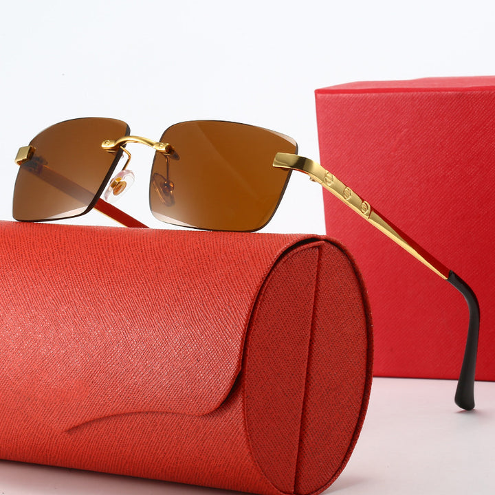 Women's fashionable sunglasses in elegant rectangular design with high-quality metal frame Bowlift