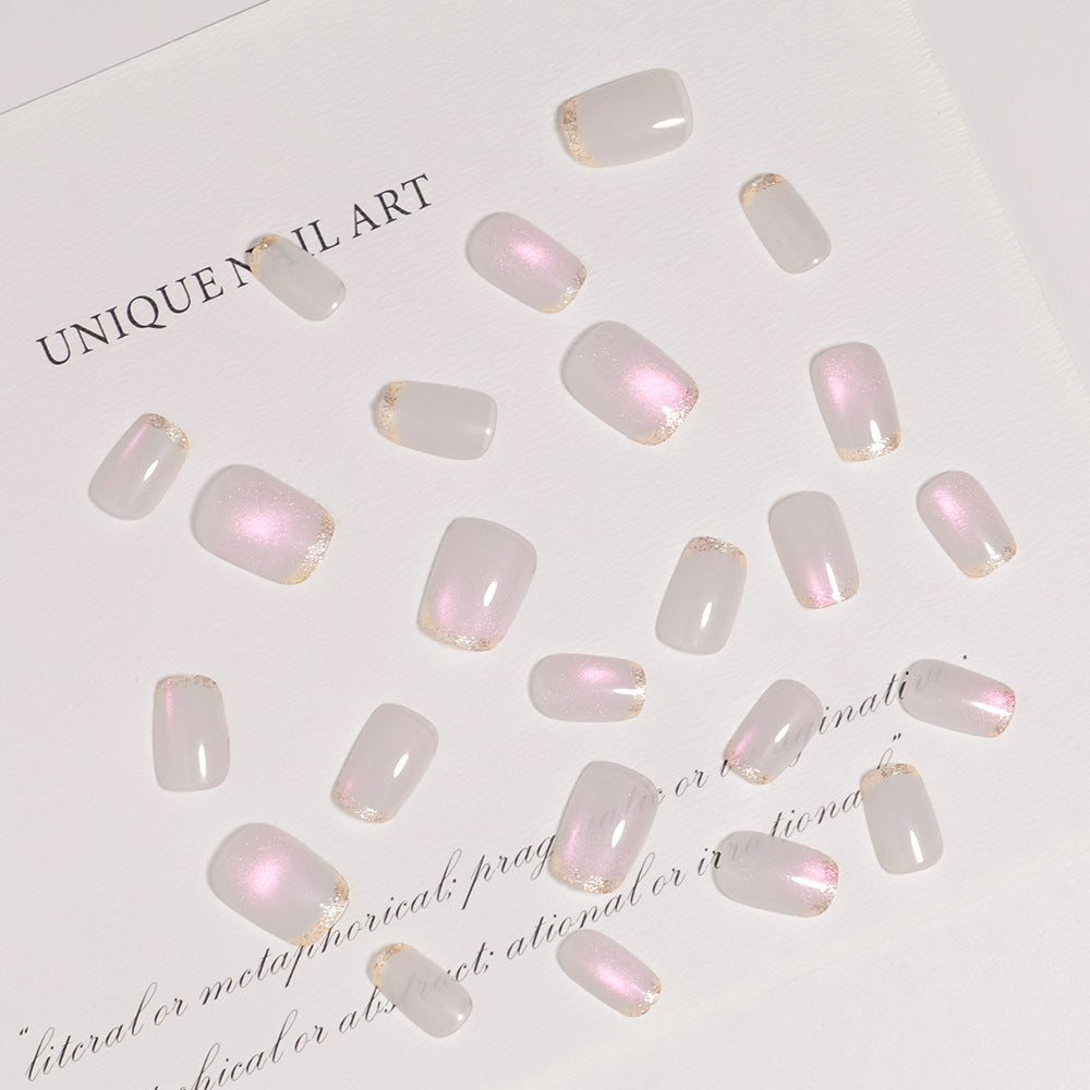 Elegant Glitter Tip Press-On Nail Set Bowlift