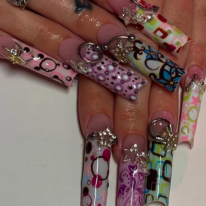 Artificial nails with playful fruit design Bowlift