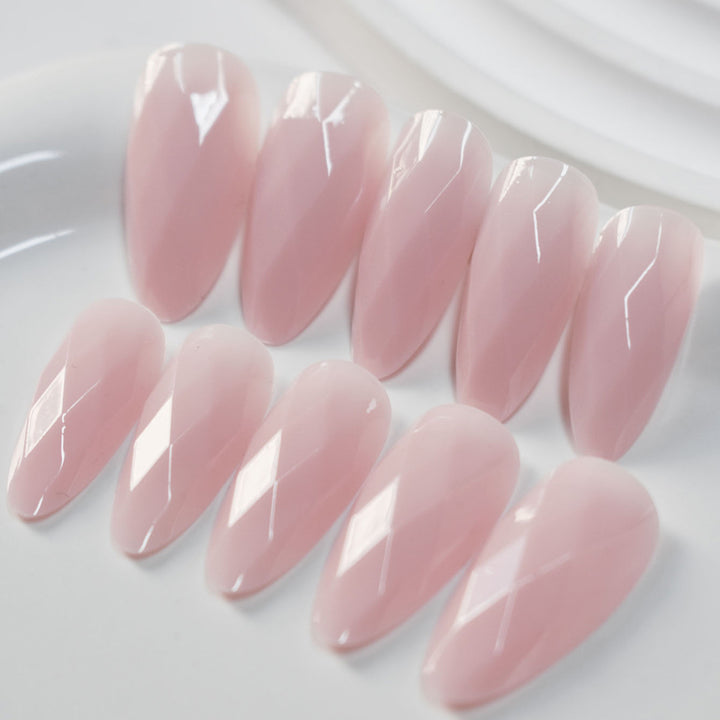 Premium Glossy Diamond-Shaped Press-On Nails Bowlift