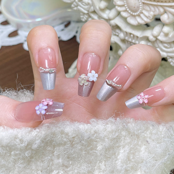 Ornate Floral Press-On Nail Art Bowlift