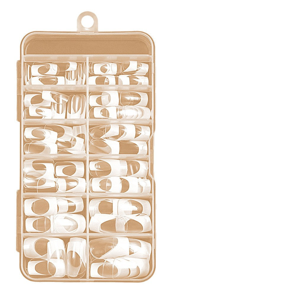 Elegant French Tip Press-On Nails Bowlift