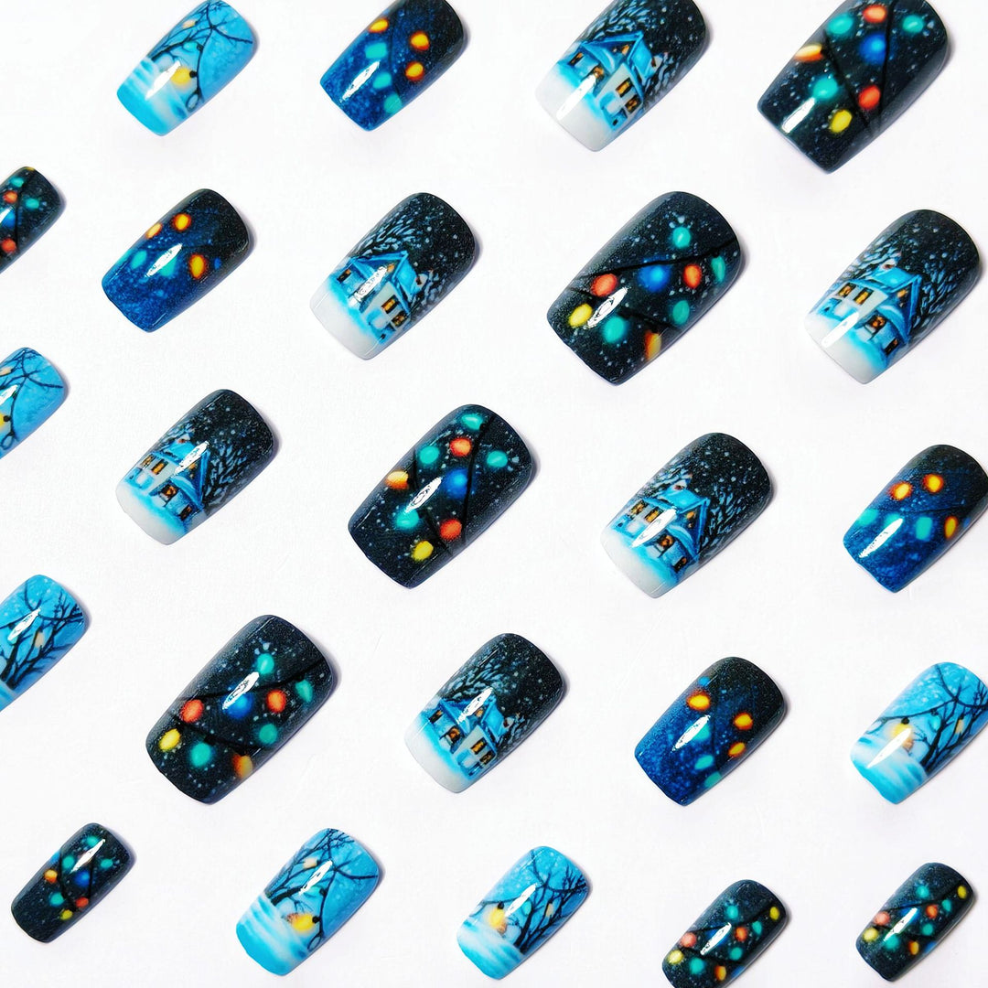 Winter Art Nails with Festive Snow Motif Bowlift