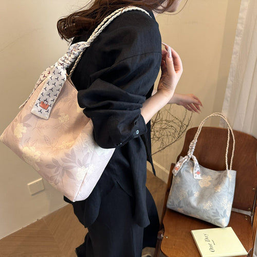 Floral Patterned Shoulder Tote Bag Bowlift