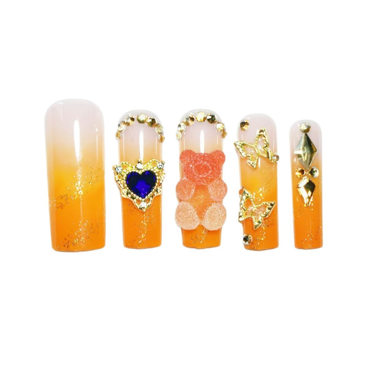 Floral Decorative Press-On Nails Bowlift