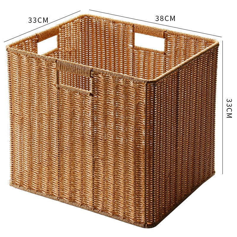 Women Rectangular Storage Basket Made of Woven Material Bowlift