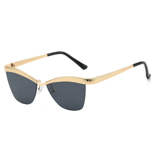 Modern Cat-Eye Sunglasses with Decorative Textured Frames Bowlift