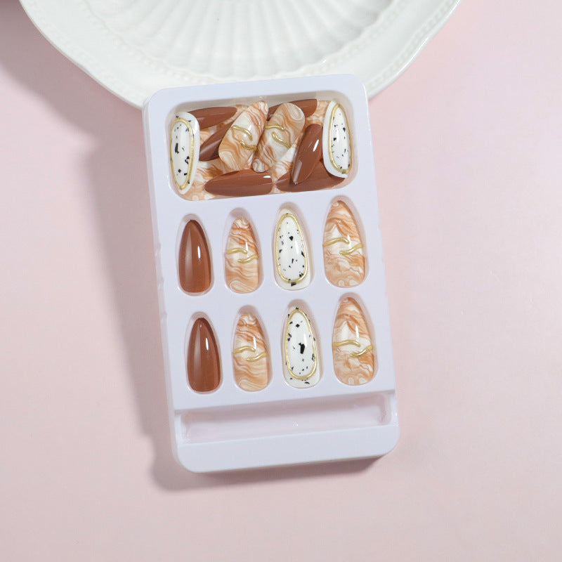 Artistic Marble Design Press-On Nail Set Bowlift