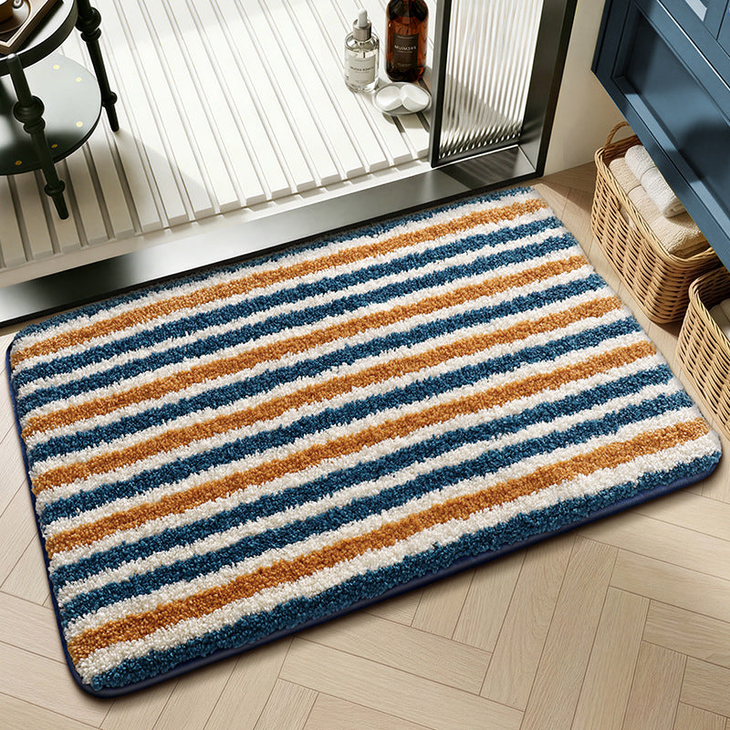 Plush Textured Zigzag Bath Mat Bowlift