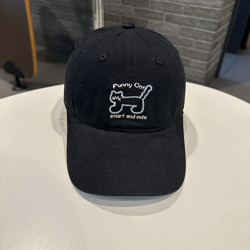 Women's Playful Cat-Themed Baseball Cap Bowlift