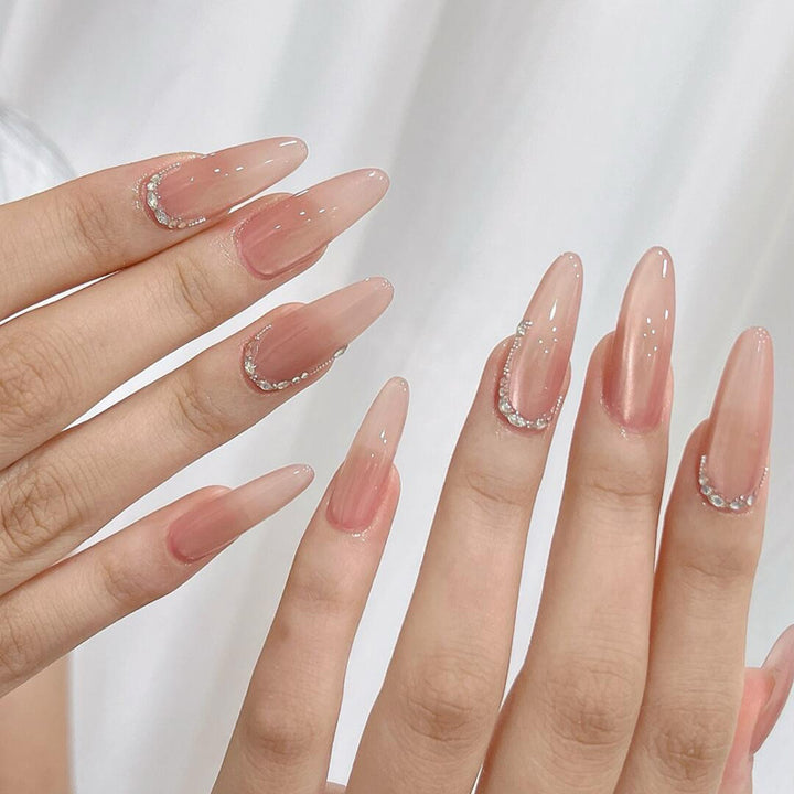 Premium Stiletto Press-On Nails with Elegant Rhinestone Accents Bowlift