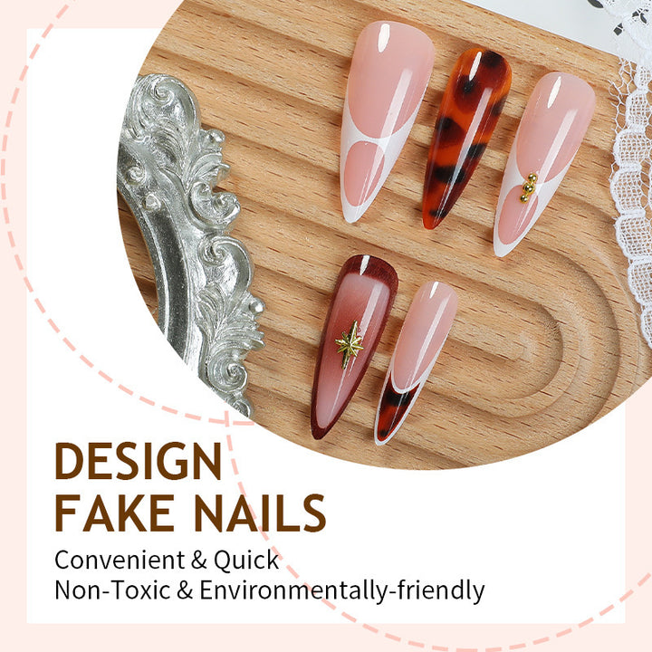 Artificial nails with elegant accents Bowlift