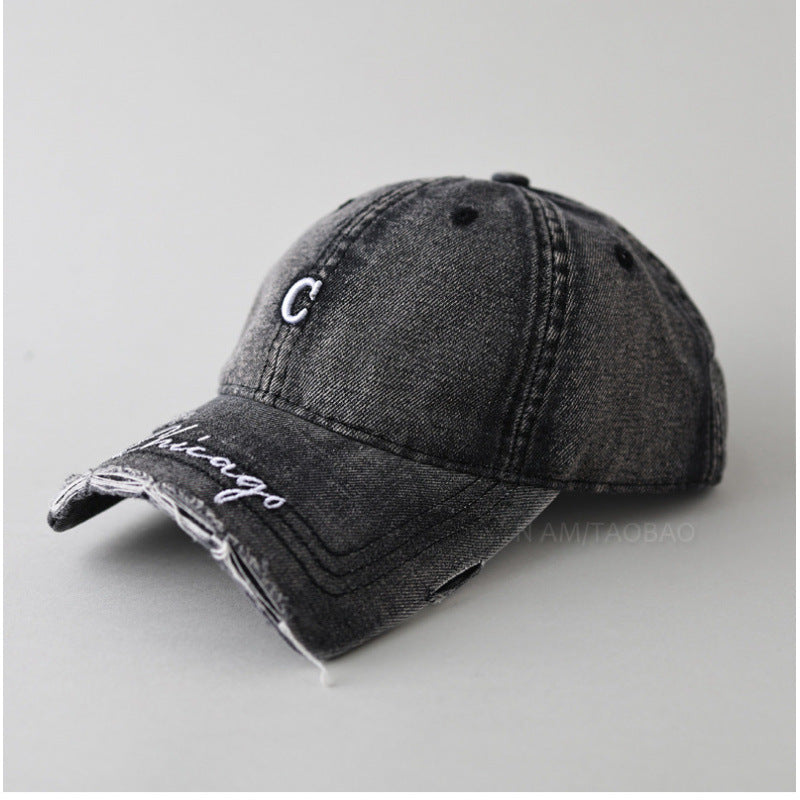 Women's Distressed Cotton Baseball Cap Bowlift 1784083462