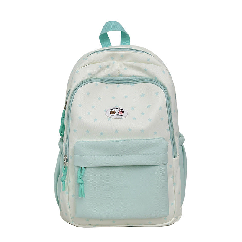 Star-Print Multi-Pocket Backpack Bowlift