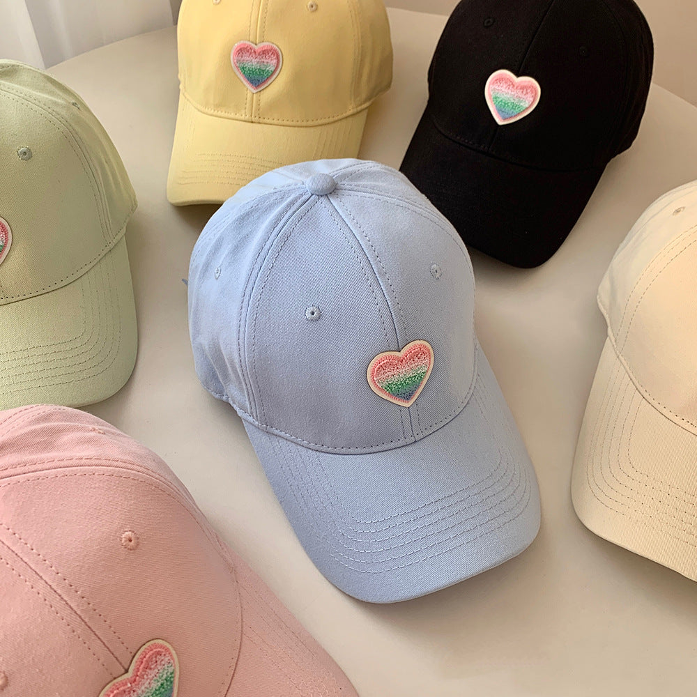 Women's Casual Heart Embroidered Baseball Cap Bowlift