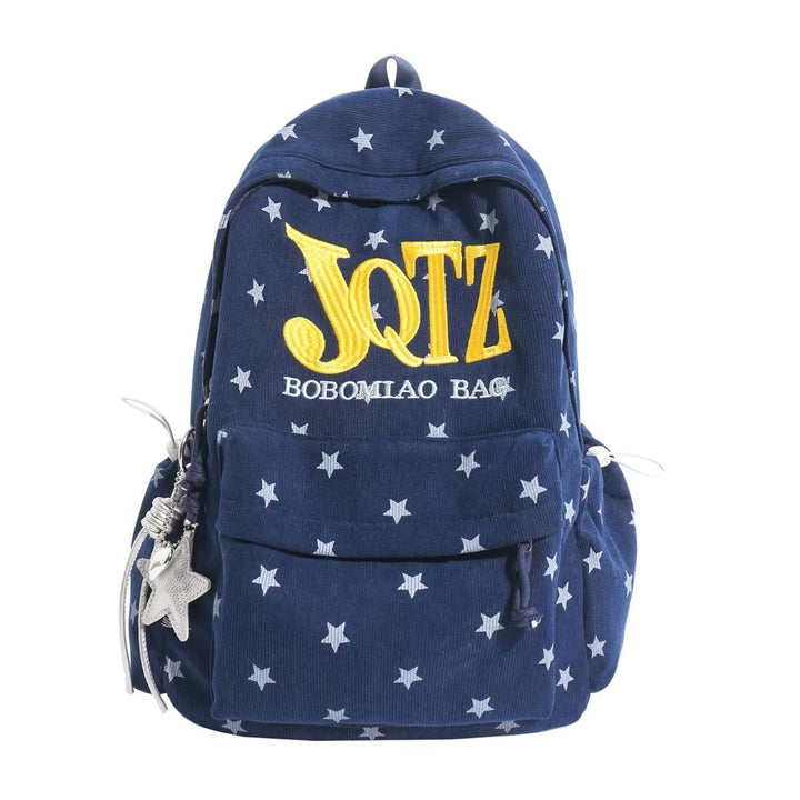 Star-Embellished Casual Backpack Bowlift