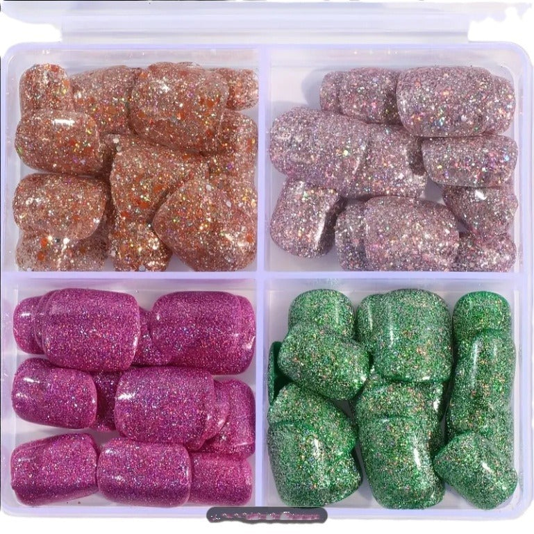 DIY Glitter Press-On Nails Bowlift