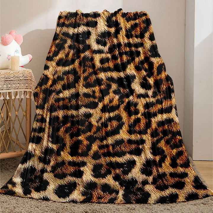 Plush Leopard Print Throw Blanket