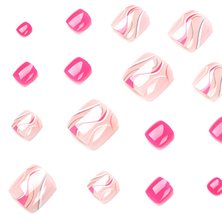 Artful toenail design with creative wave accents Bowlift
