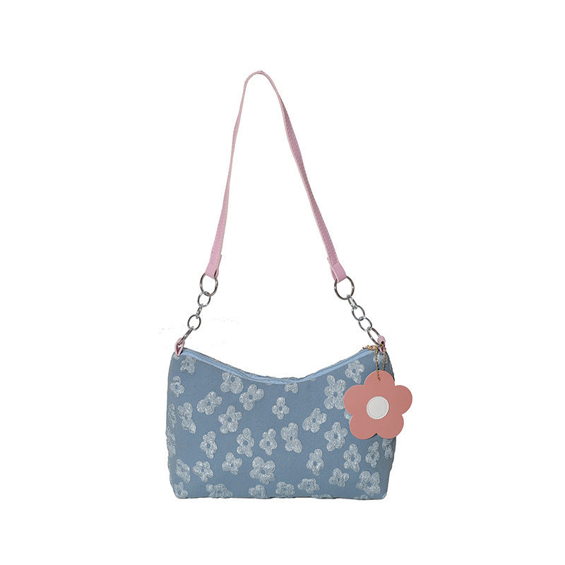 WoStylish Hobo Handbag with Floral Charm Bowlift