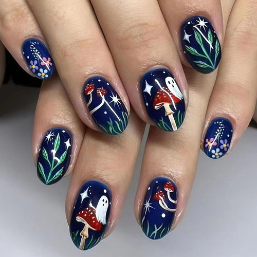 Artistic Nature-Themed Nail Art Bowlift