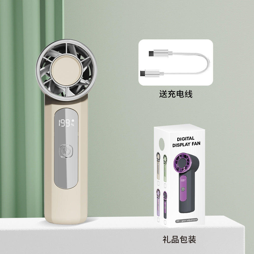 Unisex Portable Handheld Digital Display Fan Bowlift