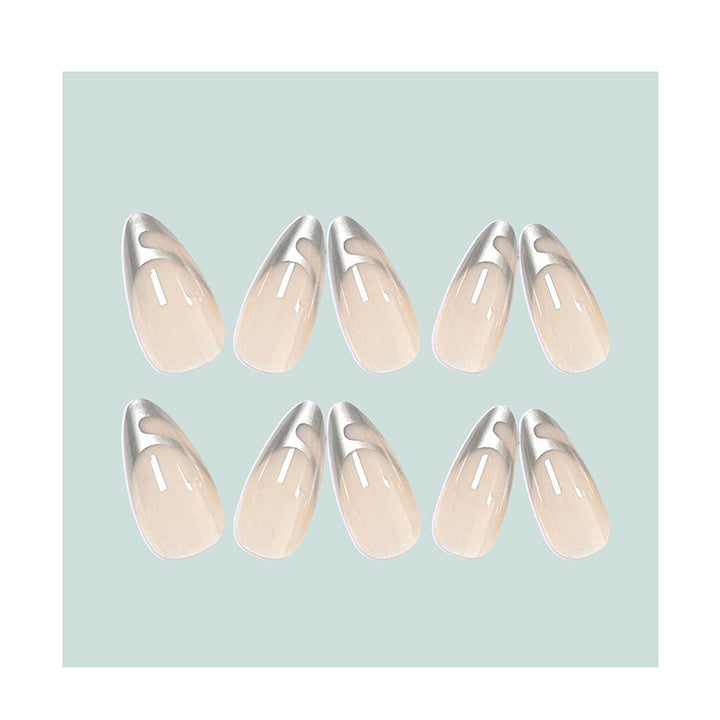 Exclusive Stiletto Artificial Nails with Metallic Accents Bowlift