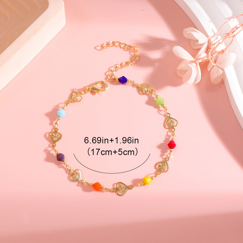 Colorful Heart Charm Bracelet Bowlift