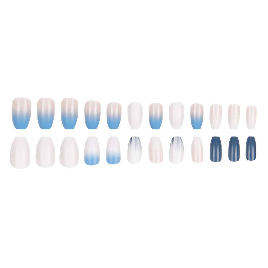 Ombre Matte Long Press-On Nails Bowlift