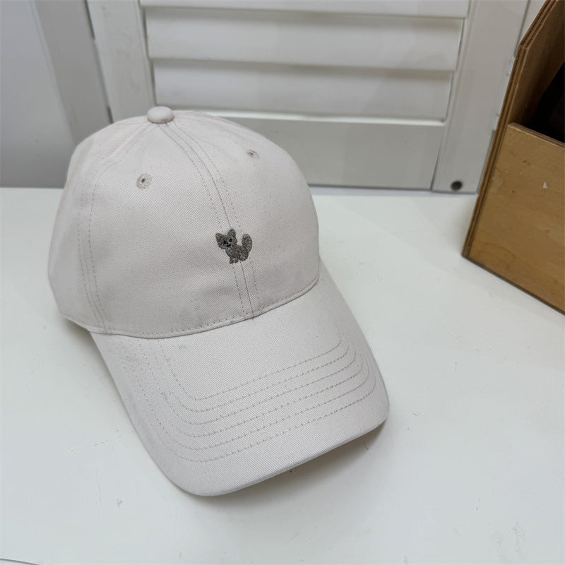 Women's Playful Embroidered Cat Cap Bowlift