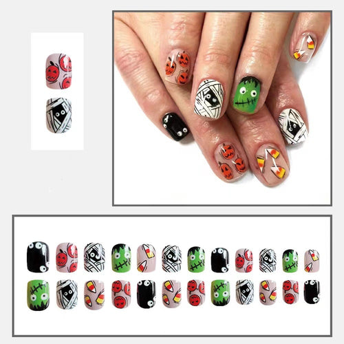 Halloween Artificial Nail Set with Creative 3D Designs Bowlift