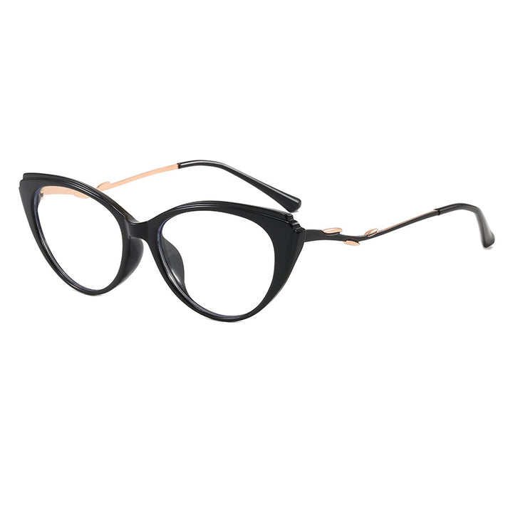 Fashionable Cat-Eye Glasses with Filigree Design Bowlift