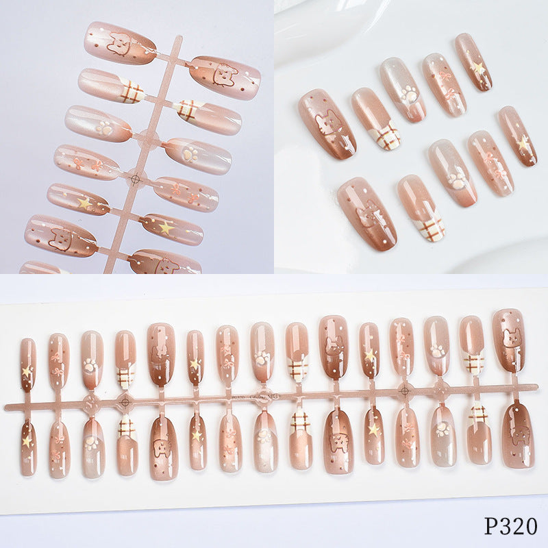 Artistic Decorative Press-On Nail Set Bowlift