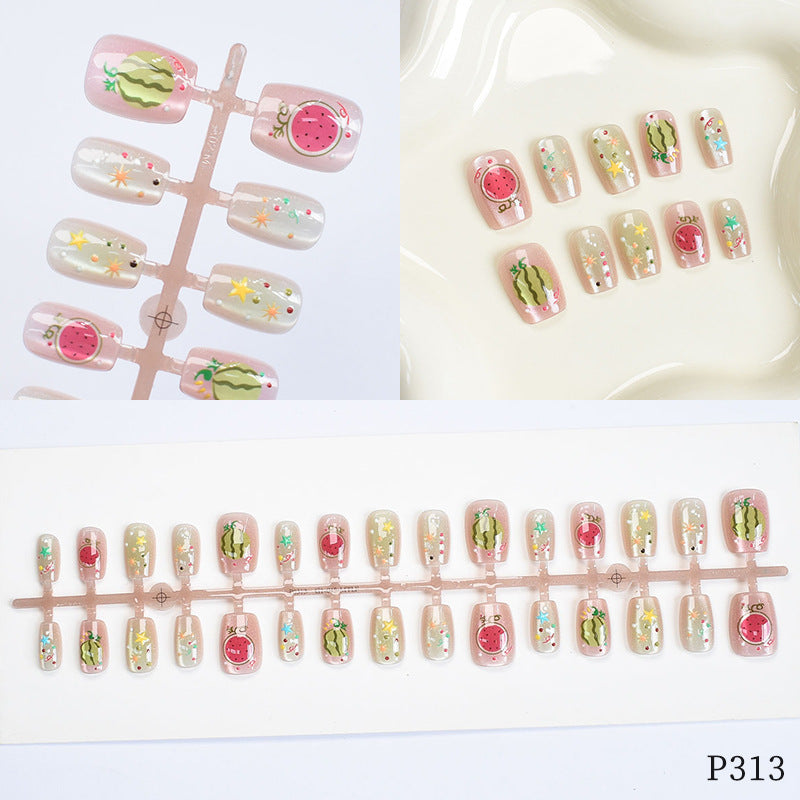 Artistic Floral Design Press-On Nails Bowlift
