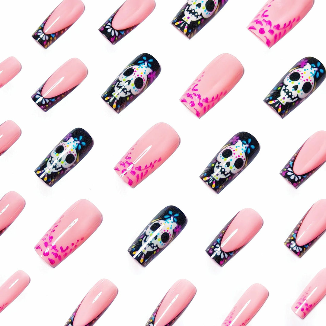 Creative nail art with detail-loving skull design Bowlift