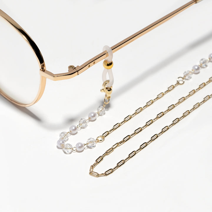 Crystal and Pearl Beaded Eyewear Chain Bowlift