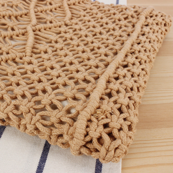 Hand-knitted tote bag with geometric patterns Bowlift