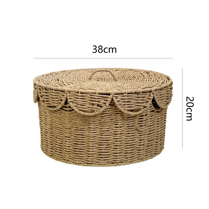 Rustic storage basket with lid Bowlift