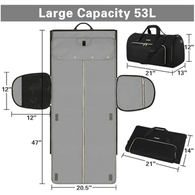 Multifunctional Business Bag with Integrated Suit Compartment Bowlift