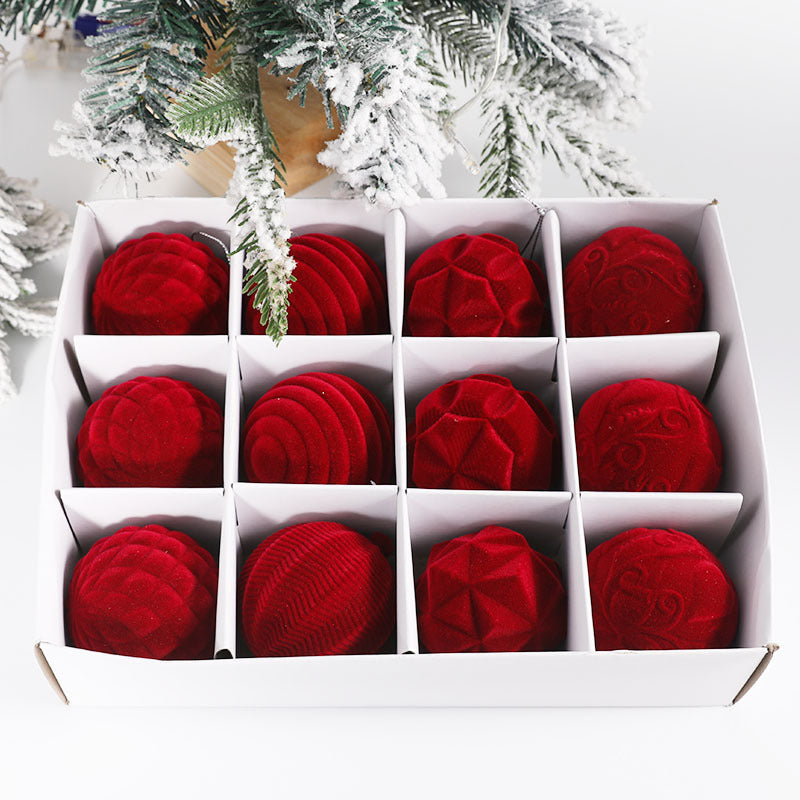 BowLift | Flocking Christmas Ball 6cm12 Boxed Christmas Tree Velvet Ball Holiday Decorations