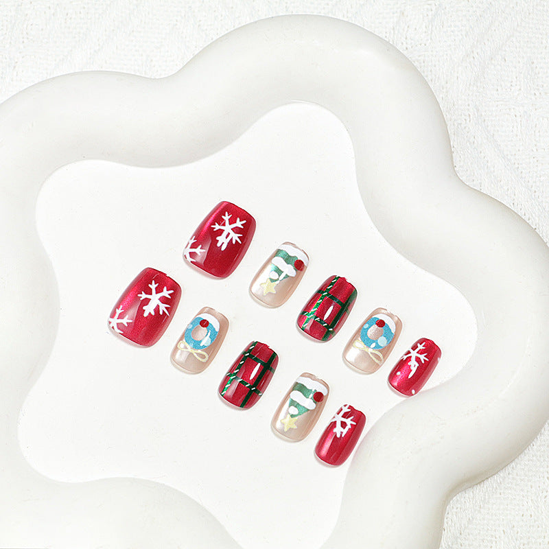 Holiday-Themed Press-On Nail Art Set Bowlift