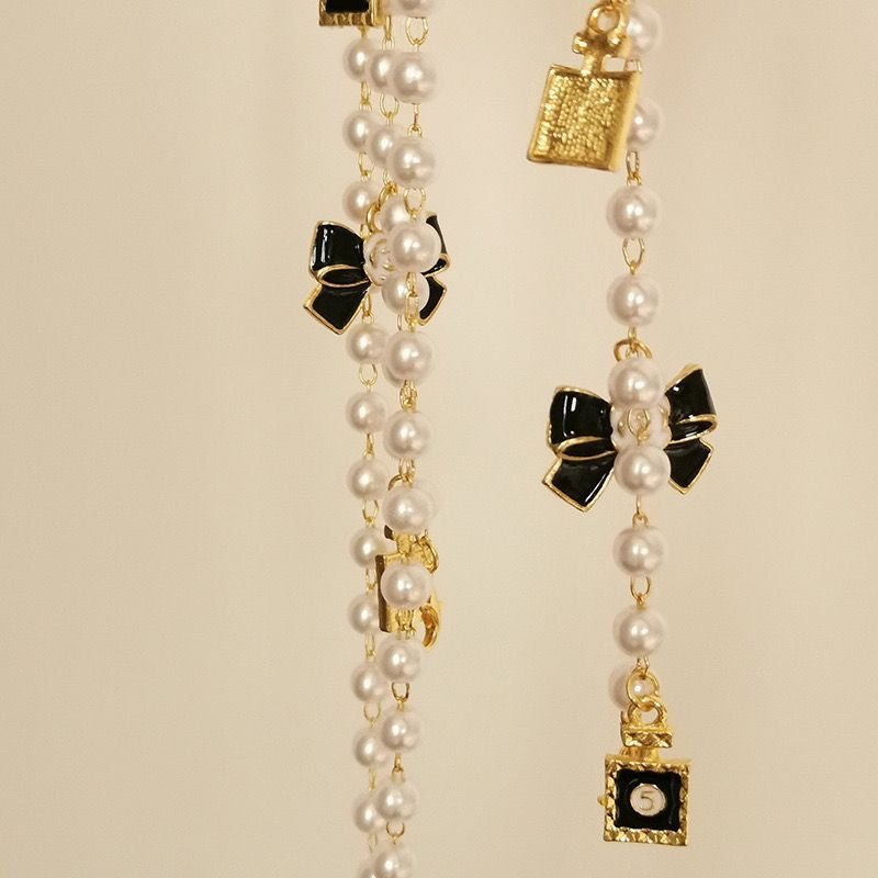 Fashionable glasses holder chain with pearls and pendants Bowlift