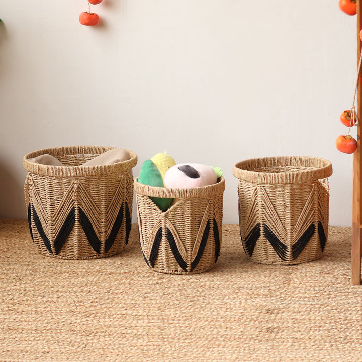 Decorative basket with graphic pattern Bowlift