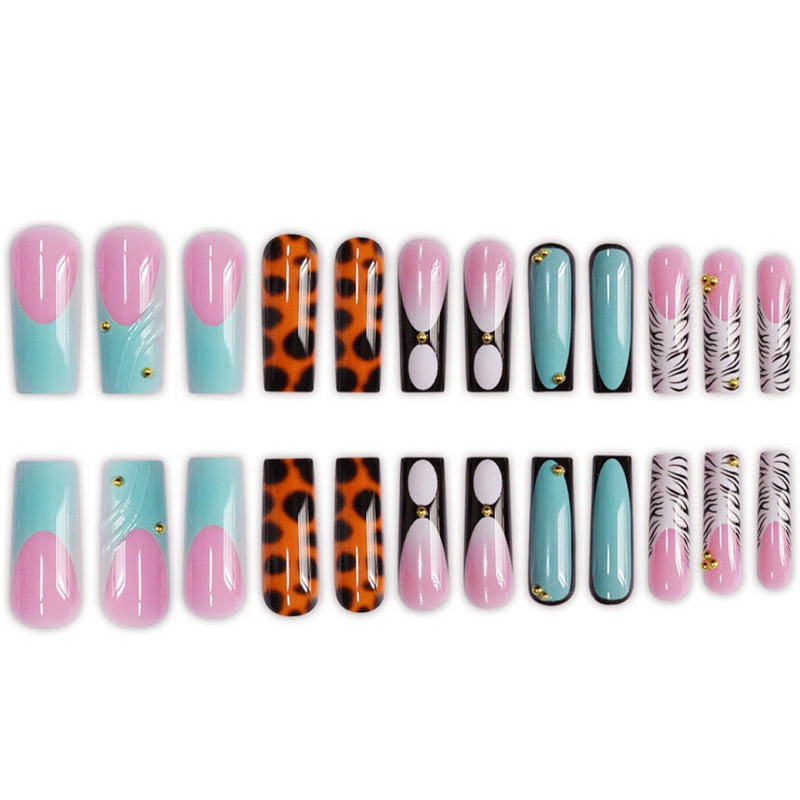 Artistic Press-On Nail Set Bowlift