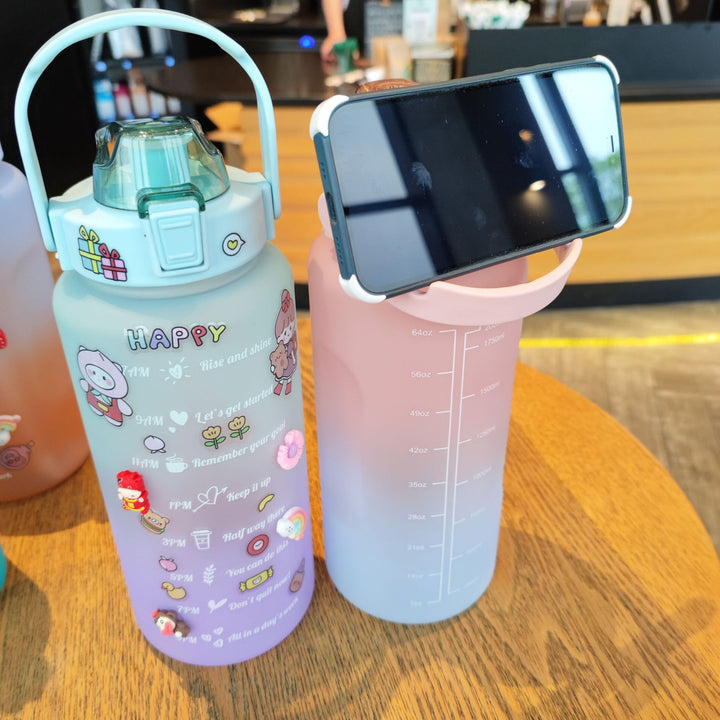 Women's Motivating Water Bottle with Interactive Sticker Set Bowlift